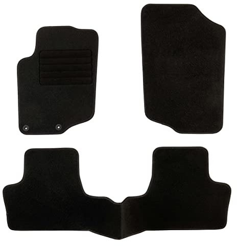 DBS - Tapis de Sol Voiture - sur Mesure - Adapté à Votre Peugeot 207/207 SW / 207 + (04/2006-06/2014) Antidérapant : Clips de Fixation et Autogrip - 3 pièces : Protection du Pont arrière - Moquette