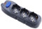Electraline 82072 Multipresa Senza Cavo, 3 Prese Universali, Nero