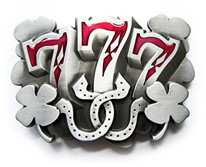 eeddoo® Gürtelschnalle - Sieben (Buckle für Wechselgürtel für Damen und Herren | Belt Frauen Männer Oldschool Rockabilly Metall Gothic Wave Rock Biker Western Trucker Casino Skull)