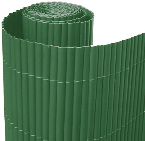 Canisse en faux bambou, PVC simple, vert, clôture en rouleau de (h) 200 x 300 cm