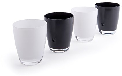 Excelsa molecuisine Set Vase 4 unités. Happy 30 cl Blanc/Noir
