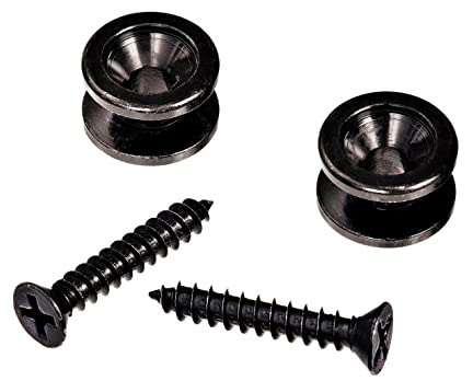 Planet Waves PWEP102 2 Solid Brass Guitar Strap End Pins Black Oxide