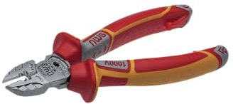 Nws 1351-49-VDE-190-SB VDE-7-1/2 Electrician's Side Cutter, Silver/Red/Yellow
