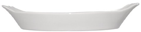 Olympia Whiteware Plats Ovales à Oreilles en Porcelaine Blanche 289 mm - Vaisselle de Service Entièrement Vitrifiée - Empilable - Paquet de 6