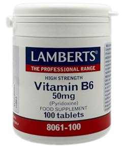 Lamberts Vitamin B6 50mg – High Strength Pyridoxine – 100 Vegan Tablets