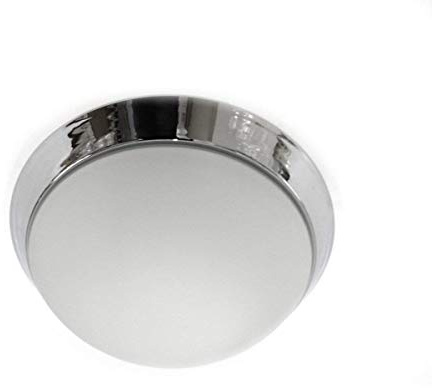 Lampenlux Deckenlampe Dodo Rund Glas E27 IP44 ohne LED-Leuchtmittel (chrom, Ø28cm; H=11cm)