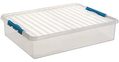 Sunware Q-Line Aufbewahrungsbox, transparent blau, 60 Liter