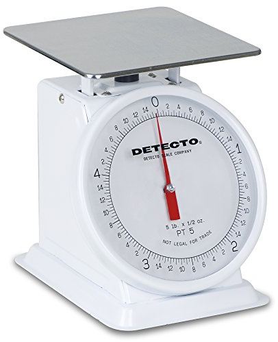 Detecto PT-5 Top Loading Fixed Dial Scale, 5.75 x 5.75, 5 lb. Capacity