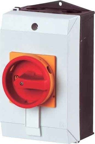 Eaton 227860 Hauptschalter, 3-polig + N, 25 A, not-aus-Funktion, abschließbar in 0-Stellung, Aufbau, Hartspiegelausführung
