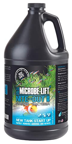 MICROBE-LIFT Nite-Out II Aquarium Bacteria for Start-up, Instantly Cycle Aquariums, Add Fish on Day 1, Rapid Ammonia and Nitrite Reducer for Freshwater & Saltwater Fish Tank, 1 Gallon (NITEHG1)