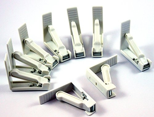 K&B Vertrieb Tischtuchklammern Weiß Kunststoff Tischklammer Tischdeckenklammer 047 (8 Stück)