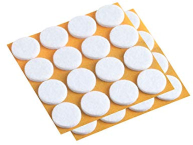 Meister, 645196, Autoadesiva feltrini, diametro 28 mm, 40 pezzi, bianco