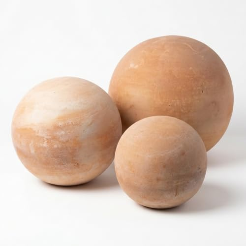 Teramico Massive Terracotta Gartenkugeln (3er Set (12cm,16cm,20cm)) | Massive, handgefertigte und absolut frostfeste Terracotta Deko-Kugeln, ideal für Deinen Garten und Deine Terrasse.