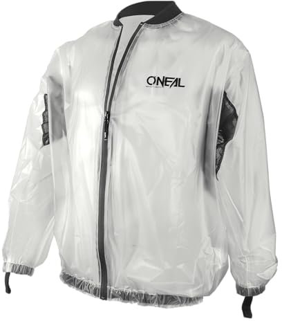 O'NEAL | Motorrad Mountainbike-Jacke | MTB DH Downhill FR Freeride | Transparente & wasserdichte Offroad-Regenjacke aus PVC, Mesh-Einsätze | Splash Rain Jacket | Erwachsene | Durchsichtig | Größe XXL