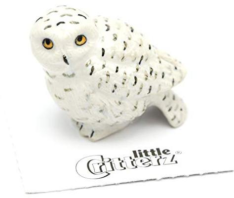 Little Critterz Ghost Snowy Owl White - Home Decor Birthday Gift Hand Painted Porcelain Figurine