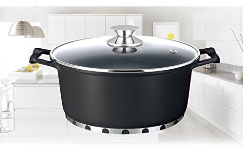 rukauf HQ Premium pentola con rivestimento in ceramica 6,8 litri 28 cm diametro Nero Design Kasan/Kazan