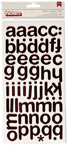 American Crafts Thickers Foil Chipboard Letter Stickers, Cinnamon Metallic Pomegranate