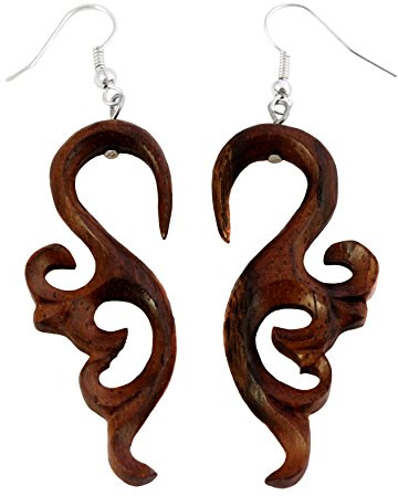 ISLAND PIERCINGS Ohrringe Hänger Handarbeit Holz ER248