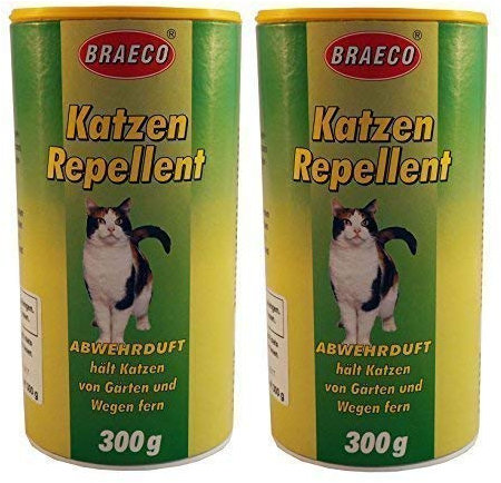 BRAECO 2 x 300g Katzen Repellent, Abwehrduft gegen Katzen, Katzenschreck hält Katzen von Gärten und Wegen fern.