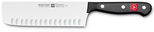 WÜSTHOF Model 4195-7, Gourmet 7 Inch Hallow Edge Nakiri, Full-Tang 7 | Precise Laser Cut High-Carbon Stainless Steel German Made