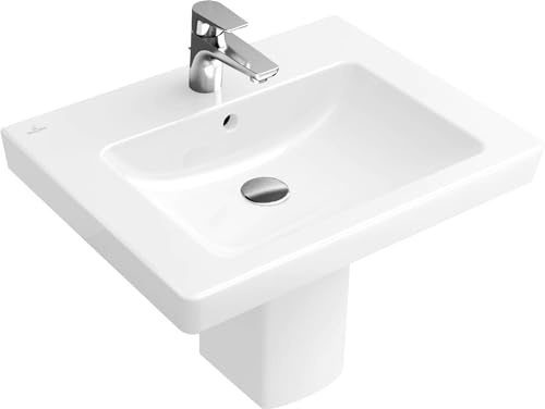Villeroy & Boch Waschtisch Subway 600x470mm, 1 Hahnloch, mit Überlauf, 711360R1, Farbe: Weiß Ceramicplus
