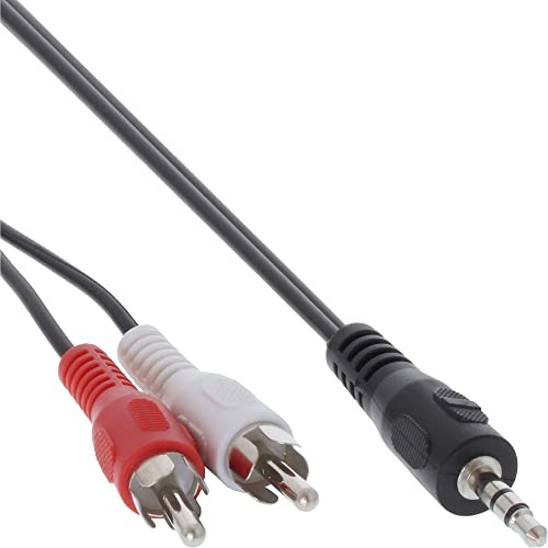 InLine® Câble audio stéréo 2 x RCA mâle vers 3,5 mm mâle 1 m