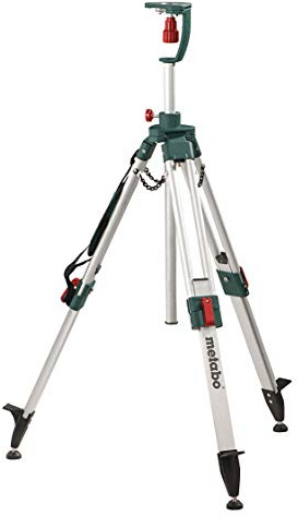 Metabo 623729000 - Treppiede per faro da cantiere a batteria, per altezze di lavoro da 85 a 173 cm, colore: Argento/Verde/Rosso