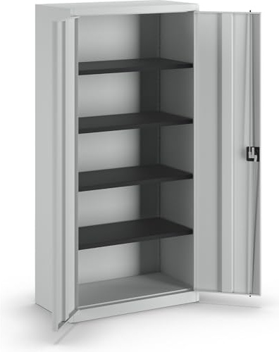 Mauser | Stahlschrank mit Flügeltüren | 4 Fachböden | T 500 mm | lichtgrau