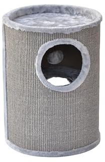 nanook Kratztonne Sisaltonne Kratzturm Kratzbaum Condo mit Spielball, Sisal Plüsch, grau 50 cm
