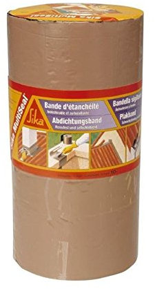 SIKA - Banda autoadhesiva bituminosa Multiseal - Terracota - Soporte múltiple - Para reparación de cubiertas y fisuras en edificios - 10m x 300mm