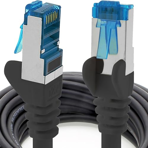 1aTTack.de Câble réseau CAT6a Cat6 Cat6 10 Gbit/s 7,5 m | noir | 1 pièce | CAT6a | S-FTP | double blindage