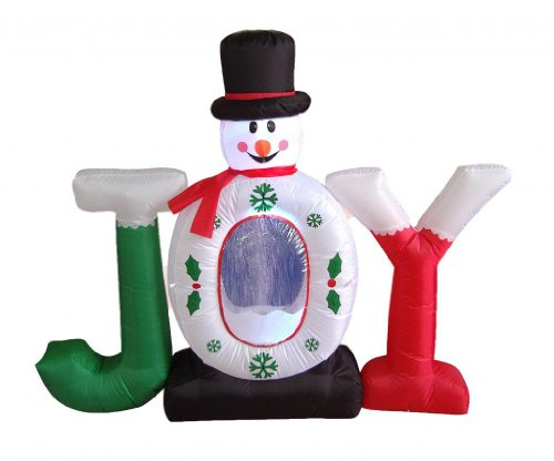 4 Foot Christmas Inflatable Joy Snowman Snow Globe Yard Decoration by BZB Goods