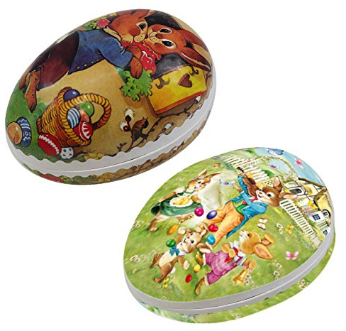 Nestler 2er Set Bilderostereier zum Befüllen 12 cm bunt Sortiert, Ostereier, Osterdekoration, Eier, Füllei, Pappei, Papposterei