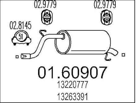 MTS 01.60907 Endschalldämpfer Kompatibel mit OPEL Corsa D Schrägheck S07