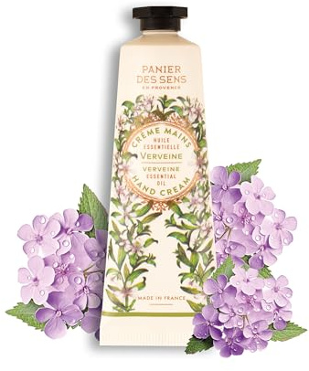 Panier des Sens - Verbena Hand Cream - For very Dry Hands and Skin - Vegan Hand Cream for Women and Men - With Almond & Olive Oil - Made in France 96% Natural Ingredients - 30ml