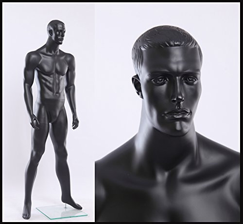 Eurohandisplay Eurohan MA12-8 männliche Schaufensterpuppe schwarz matt Mannequin Male abstrakt Gesicht