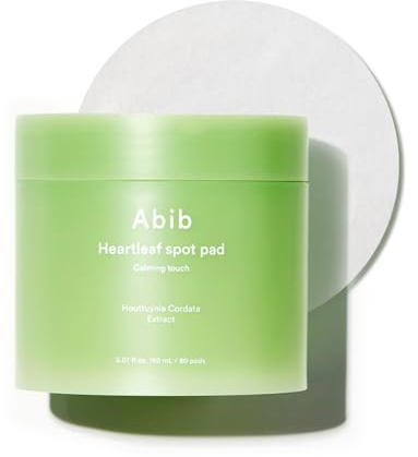 Abib Heartleaf Spot Pad Calming Touch, Koreanische Akne Beruhigende Tonerpads Für Das Gesicht, Reinigung, Einweg, Peeling, Hautpflege, 80 Pads 5,07 Fl.Oz.