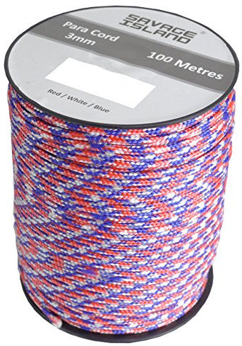Savage Island 100 m spole paracord 3 mm för camping utomhus hantverk trädgårdsmästare Survival Arrmy hemmafixer Bivak hängmatta tält mörtlina alllina för alla ändamål