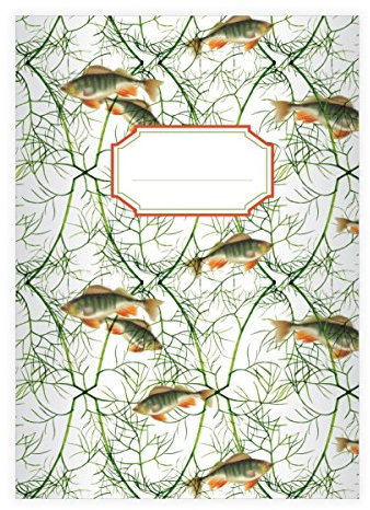 Kartenkaufrausch 8 Elegante Fisch an Dill DIN A4 Schulhefte, Rechenhefte mit edel Fisch Nicht nur für Angler auf weiß Lineatur 7 (Kariertes Heft)