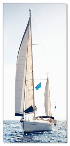 Wallario Selbstklebende Türtapete Segelschiff auf dem Meer - Türposter 93 x 205 cm Abwischbar, rückstandsfrei zu entfernen