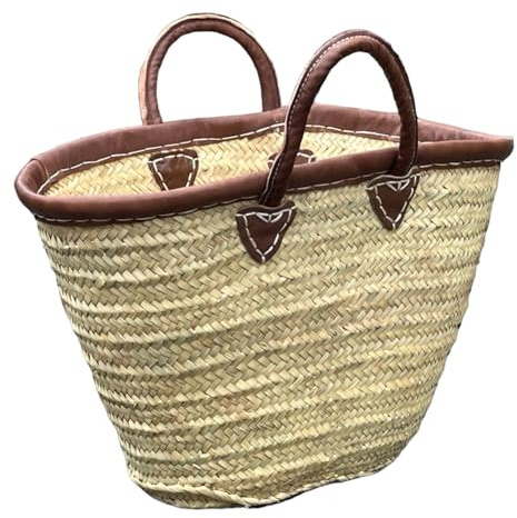 Original Bukora® Ibiza Palmblatt Tasche mit Lederrand und Henkel