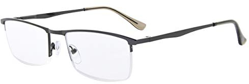 Eyekepper Qualität Halbrand Metall Lesebrille Federscharnier Lesehilfe in Blaugrau+0.50