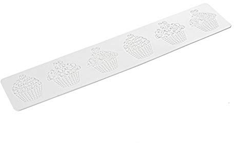 Silikomart Wonder Cakes by 23.092.87.0069 TRD 12 Tappetino per Merletti, Zucchero, Motivo: Cup Cakes Silicone Bianco 0,5 x 9,5 x 42 cm
