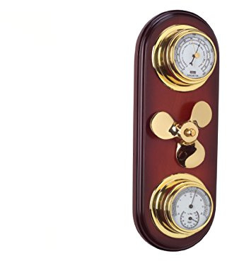 Relojesdeco Nautische Wetterstation, Barometer und Wetterstation, mit Hygrometer, Barometer, Thermometer 36 cm, nautische Dekoration hergestellt