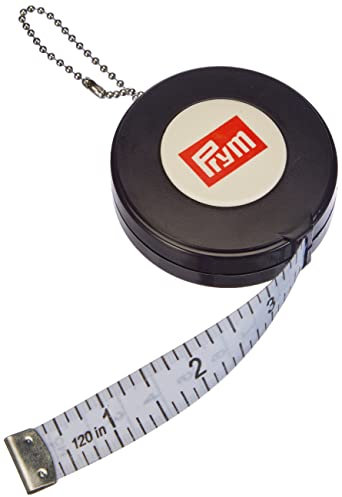 Prym 282260 Rollmaßband Jumbo 300 cm/120 inch – Maßband mit Rückzugmechanik, doppelseitige Skala in cm/inch, 15 mm breit – Selbstaufrollendes Schneidermaßband für Nähen & Basteln