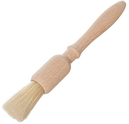 REDECKER Natural Pig Bristle Pastry Brush with Untreated Beechwood Handle for Basting, Glazing and Applying Eggwash, 7-1/4 inches - Pastry Brush for Cooking and Baking, Made in Germany