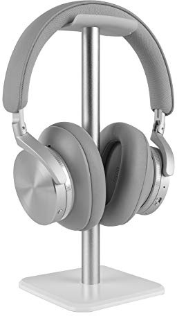 GEEKRIA Gaming Headset Stand, Aluminum Alloy Headphones Holder for Desk, Sturdy Display Hanger with Weighted Base, Fits All Over-Ear Headphones, Sony, Bose, Beats (White)
