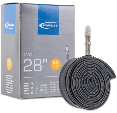 Schwalbe Fahrradschlauch Nr. 17 – Trekking & City Schlauch 28 Zoll (ETRTO 28/47-622/635) – Ventil DV 40mm – Robust & Alltagstauglich – Schlauch für Fahrrad