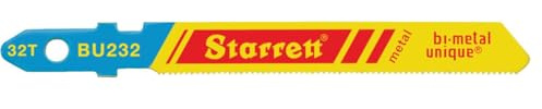 Starrett Metall-Stichsägeblätter - 5er-Pack BU232 Einheitlicher Schaft 32 Zähne pro Zoll Bi-Metall Einzigartiger Sägeblattsatz für dünne Kurvenschnitte