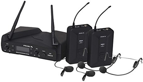 PROEL WM202DH UHF DUAL Coppia Radiomicrofoni Wireless ad archetto + Custodia